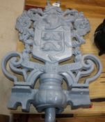 A 19th century cast iron coat of arms from a lamp post on Brighton seafront length 82cm