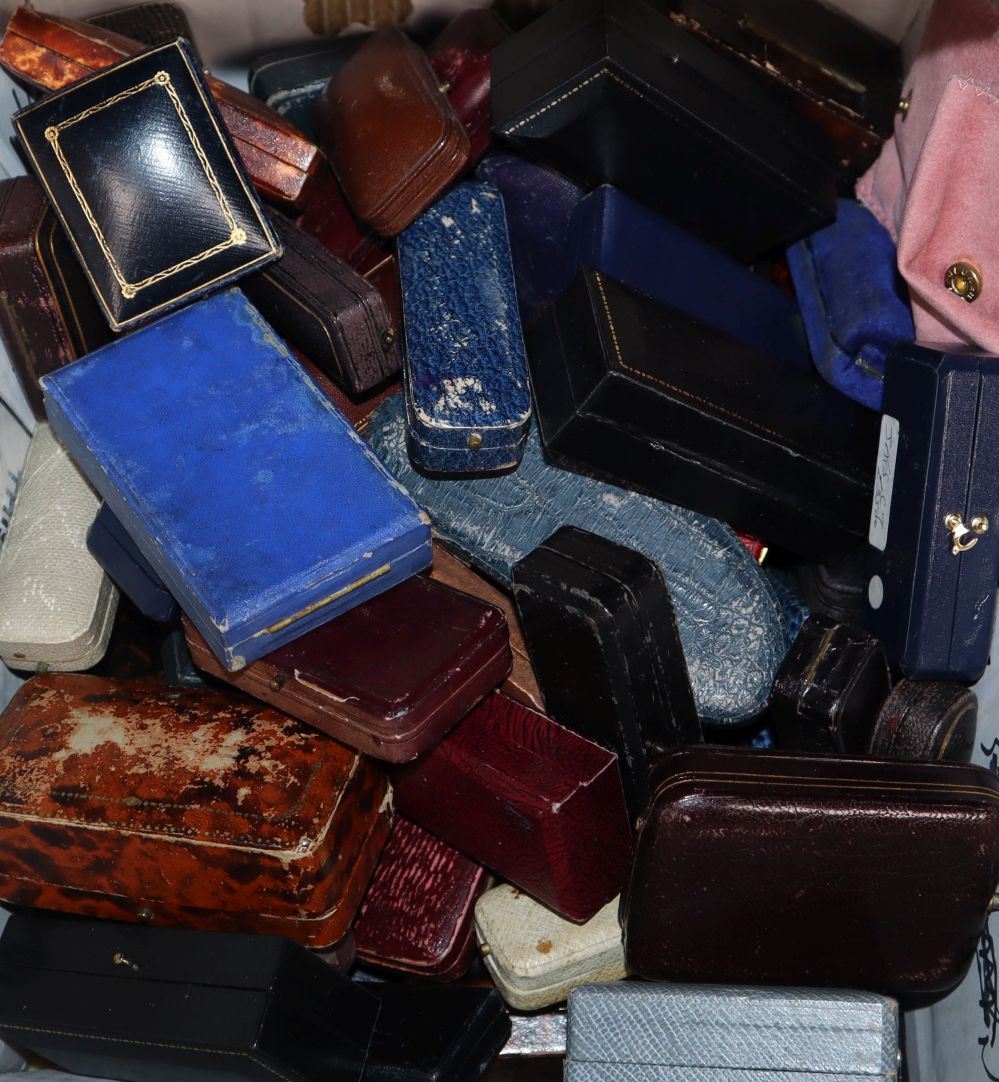 A collection of assorted old jewellery boxes