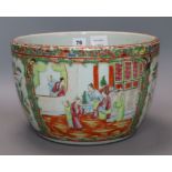 A Cantonese famille rose jardiniere diameter 30cm