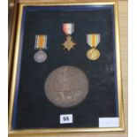 A WWI group of three with death plaque to 2nd Lieut. Harold Roy Lawrence