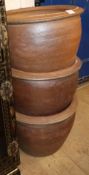 Three plant pots W.51cm