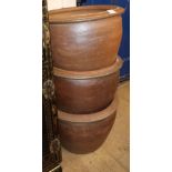 Three plant pots W.51cm