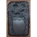 A dragon carved ink stone (boxed) stone length 37cm