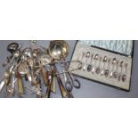 A Dutch silver ladle and a collection of Dutch, Scandinavian and other 830 standard silver and