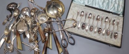 A Dutch silver ladle and a collection of Dutch, Scandinavian and other 830 standard silver and