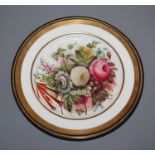 A rare documentary English porcelain apprentice plate inscribed 'August 23 / 44 John Griffiths 5th
