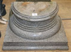 A granite column base W.59cm