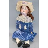 A large Heubach Koppelsdorf 350-11 bisque headed doll, open mounted and dimpled chin