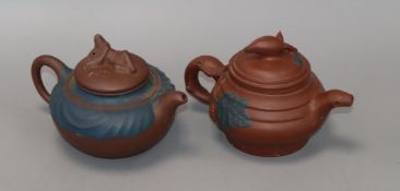 Two Chinese terracotta teapots