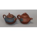 Two Chinese terracotta teapots