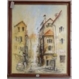 Ben Maile (1922-), oil on canvas, French street scene, signed, 75 x 61cm