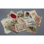A collection of 19th century and later Valentine cards