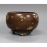 A Chinese bronze censer on stand