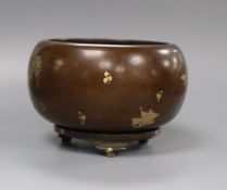 A Chinese bronze censer on stand