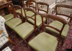 A set of eight William IV rosewood dining chairs with rexine seats