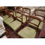 A set of eight William IV rosewood dining chairs with rexine seats