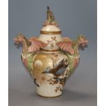 A Royal Bonn dragon handle vase