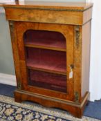 A Victorian inlaid walnut pier cabinet W.82cm