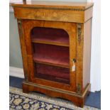 A Victorian inlaid walnut pier cabinet W.82cm