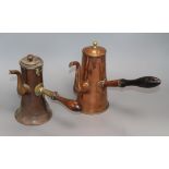 Two 18th century copper tavern coffee pots