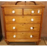 A Victorian pine chest of drawers (a.f.) W.94cm
