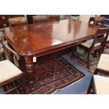 A Victorian mahogany dining table 195cm extended (one spare leaf)