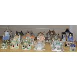 A collection of pastille burners and other ceramic houses (18)