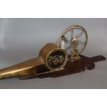A set of Irish mechanical peat bellows, early 19th century, brass and mahogany