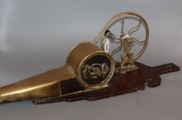 A set of Irish mechanical peat bellows, early 19th century, brass and mahogany