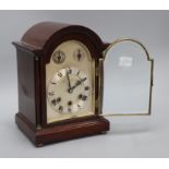 A George V mahogany chiming mantel clock height 29cm