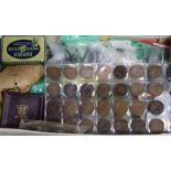 A box of assorted British coinage
