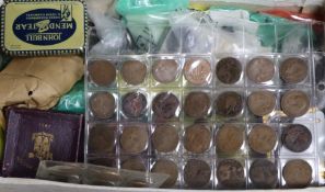 A box of assorted British coinage