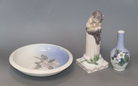 Three pieces of Royal Copenhagen tallest 21cm