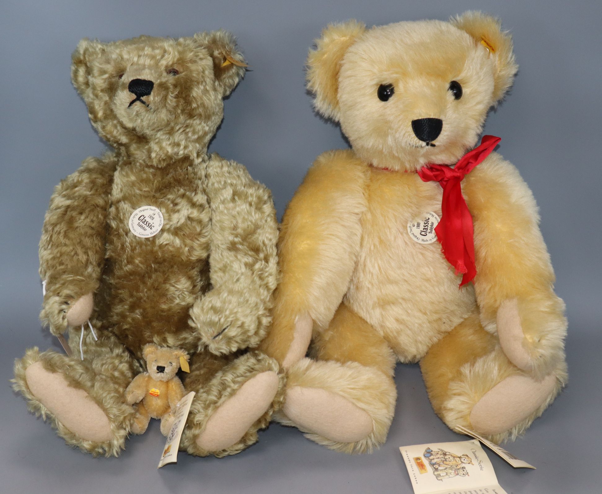Two Steiff collector's bears and one Steiff mini bear