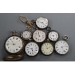 A George III silver hunter pocket watch by Fearn, Strand, London, movement a.f., and seven