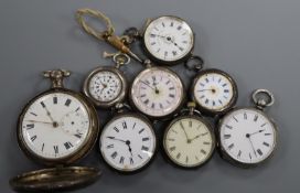 A George III silver hunter pocket watch by Fearn, Strand, London, movement a.f., and seven