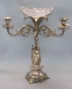 A Victorian electroplate epergne height 60cm