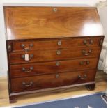 A George III inlaid mahogany bureau W.116cm