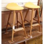 A pair of Erik Buch teak counter stools
