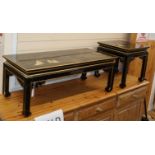 A Chinese lacquer coffee table and another W.117cm and 50cm