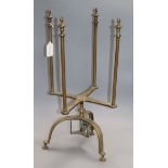An 18th/19th century rotating brass plate warmer height 55cm