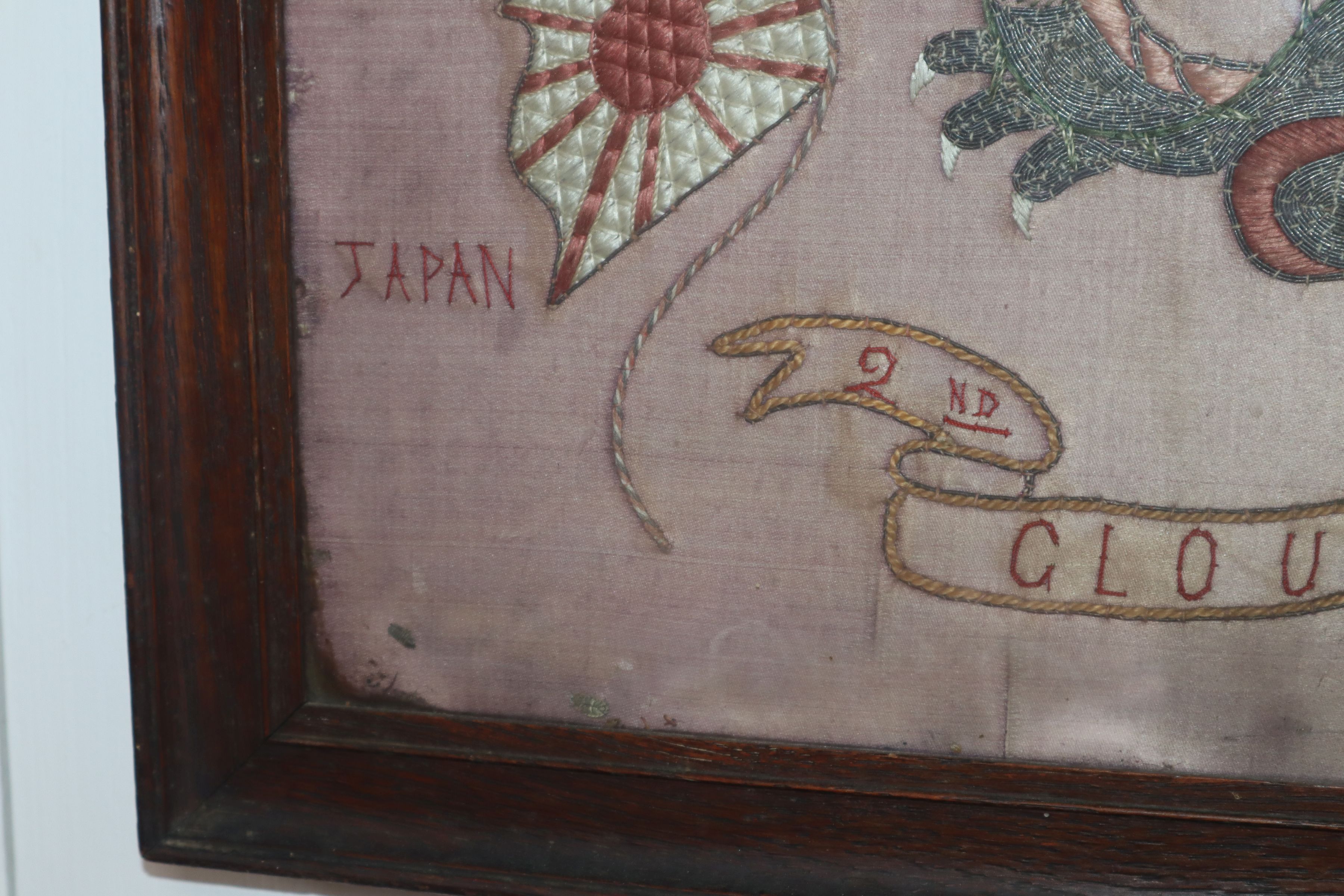 A Gloucestershire Regiment silkwork picture 'In remembrance of my service in N. China 1913-15' - Image 2 of 7