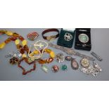 A quantity of assorted mixed jewellery including costume ans white metal.