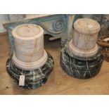 Four marble column sections