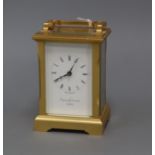 An Asprey gilt brass carriage timepiece