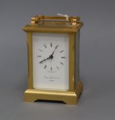 An Asprey gilt brass carriage timepiece