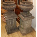 A pair of garden urns in Austin and Seeley style H.96cm