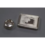 A late Victorian silver pill box, London, 1900 and later silver cigarette case, pill box 36mm.