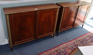 A pair of mahogany two door cabinets W.118cm