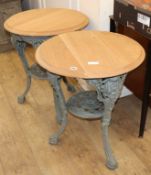 A pair of Victorian cast iron pub tables